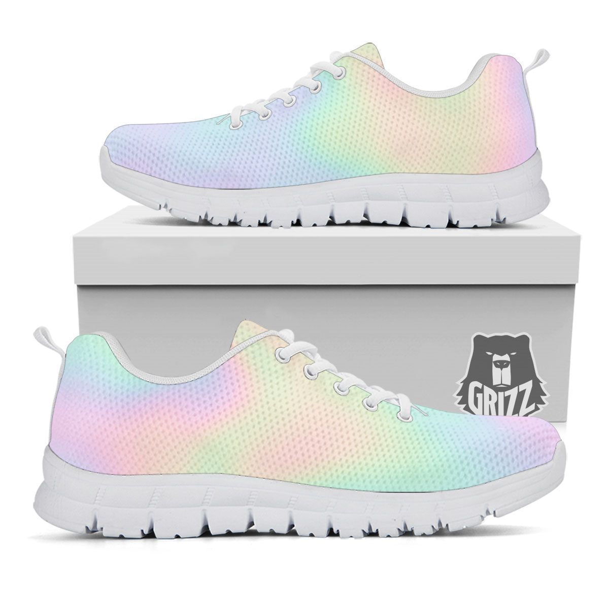 Acid Melt Pastel Print White Sneaker-grizzshop