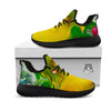 Acid Melt Yellow And Green Print Black Athletic Shoes-grizzshop