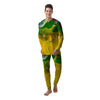 Acid Melt Yellow And Green Print Men's Pajamas-grizzshop