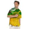 Acid Melt Yellow And Green Print Men's Short Sleeve Shirts-grizzshop