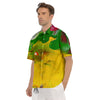 Acid Melt Yellow And Green Print Men's Short Sleeve Shirts-grizzshop