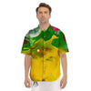 Acid Melt Yellow And Green Print Men's Short Sleeve Shirts-grizzshop