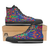 Acid Psychedelic Print Pattern Black High Top Shoes-grizzshop