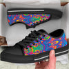 Acid Psychedelic Print Pattern Black Low Top Shoes-grizzshop