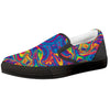 Acid Psychedelic Print Pattern Black Slip On Shoes-grizzshop