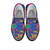 Acid Psychedelic Print Pattern Black Slip On Shoes-grizzshop