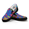 Acid Psychedelic Print Pattern Black Slip On Shoes-grizzshop