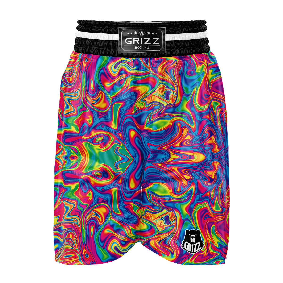 Acid Psychedelic Print Pattern Boxing Shorts-grizzshop