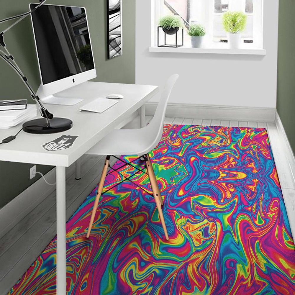 Acid Psychedelic Print Pattern Floor Mat-grizzshop