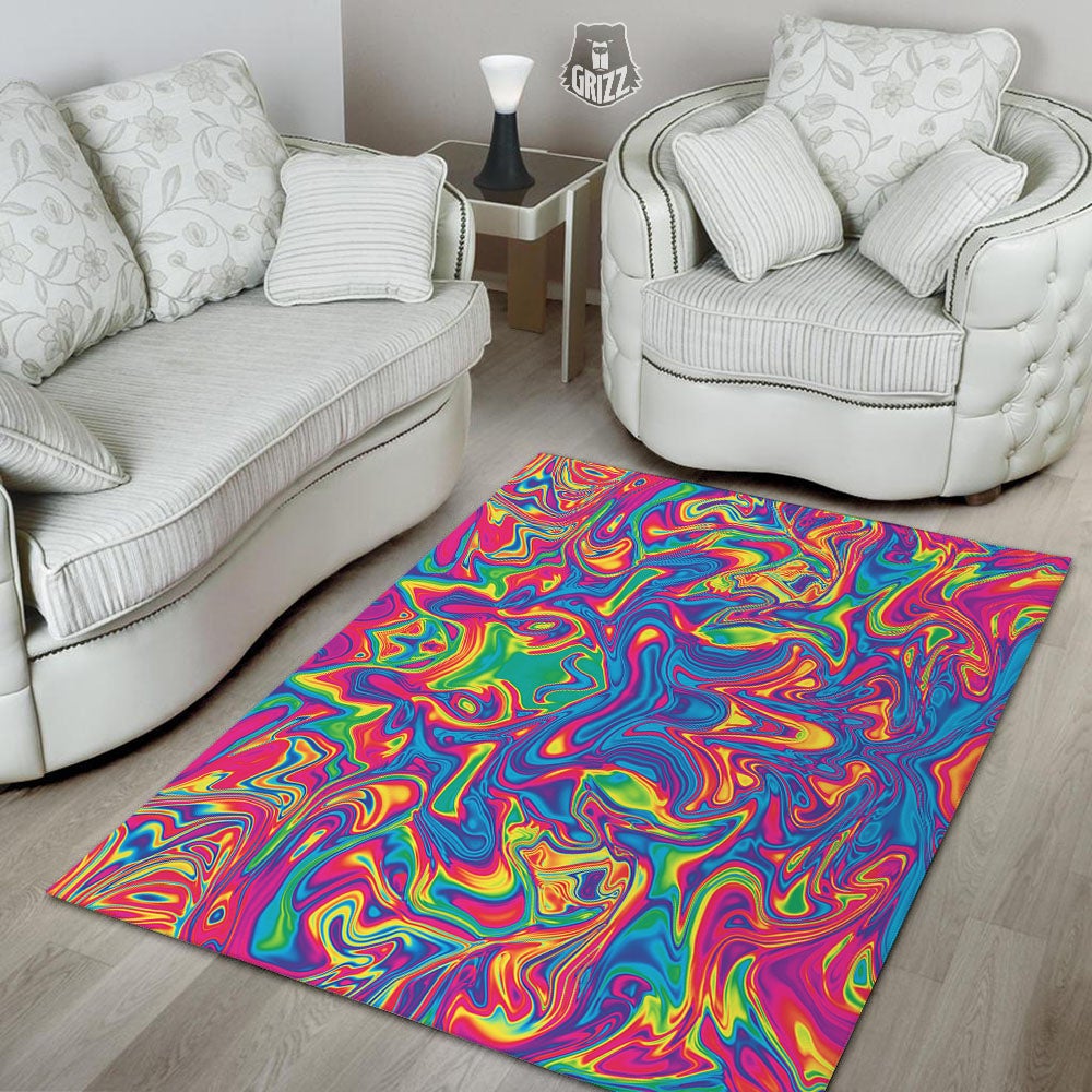 Acid Psychedelic Print Pattern Floor Mat-grizzshop