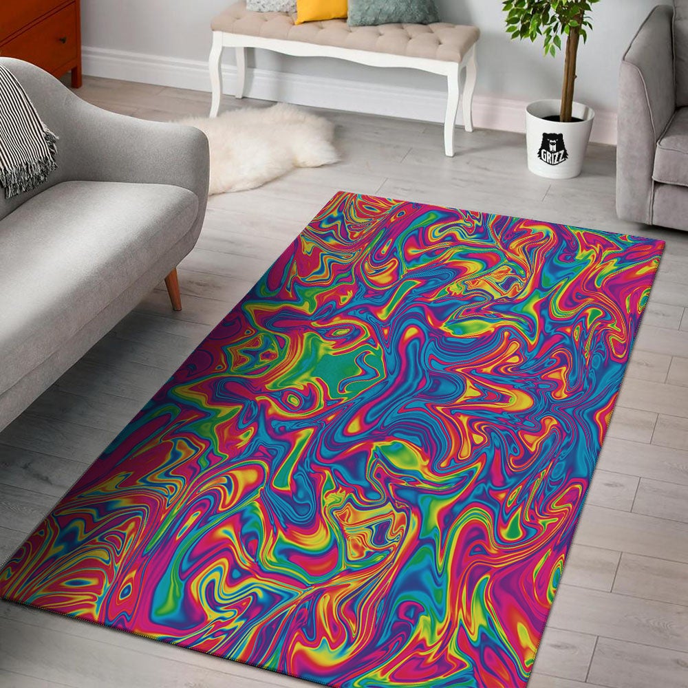 Acid Psychedelic Print Pattern Floor Mat-grizzshop