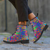 Acid Psychedelic Print Pattern Leather Boots-grizzshop