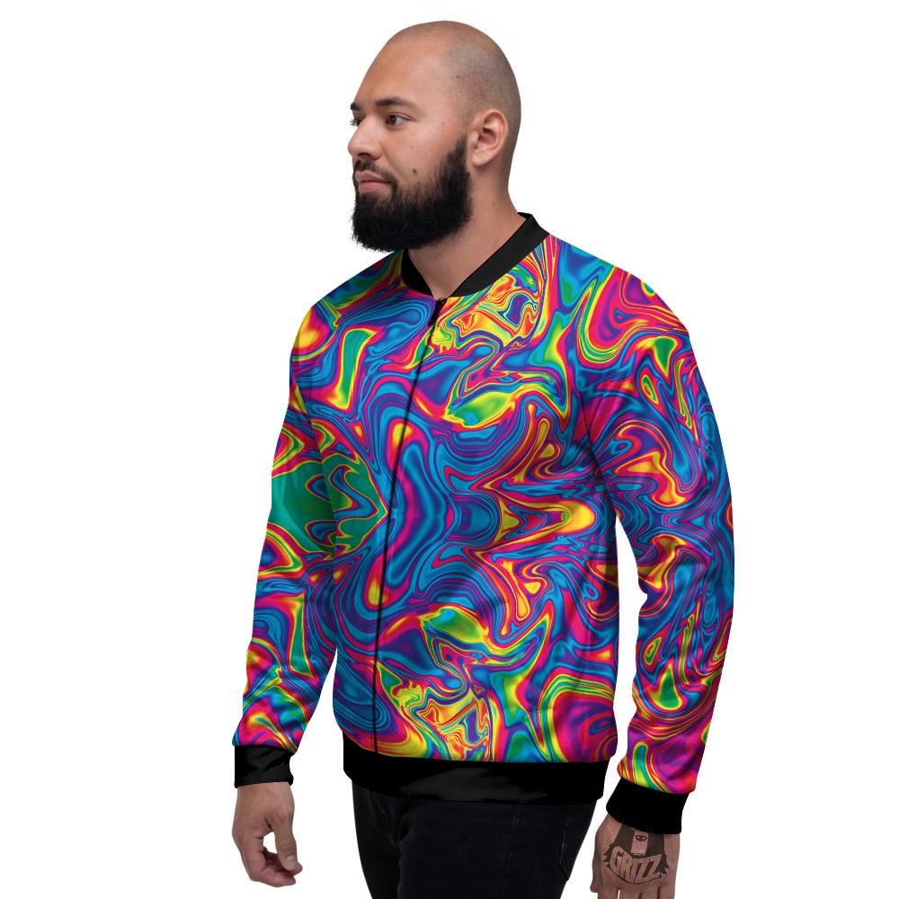 Acid Psychedelic Print Pattern Men's Bomber Jacket-grizzshop