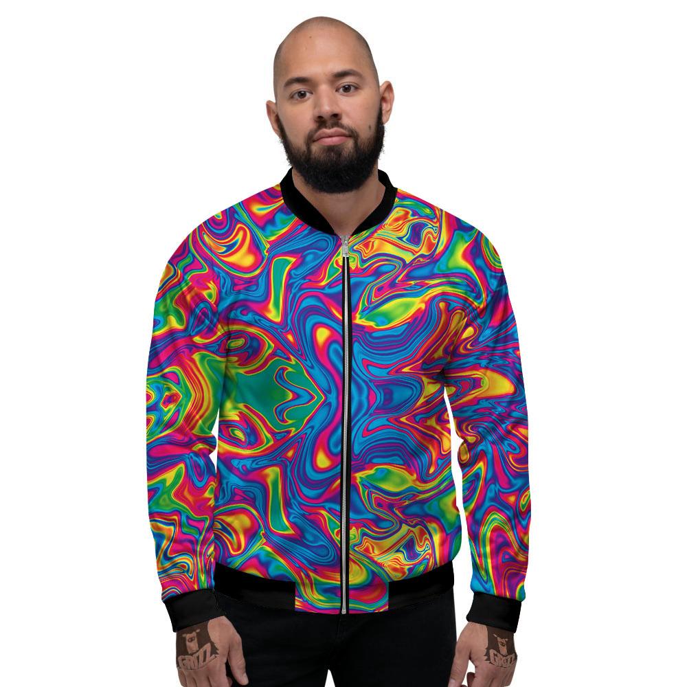 Acid Psychedelic Print Pattern Men's Bomber Jacket-grizzshop