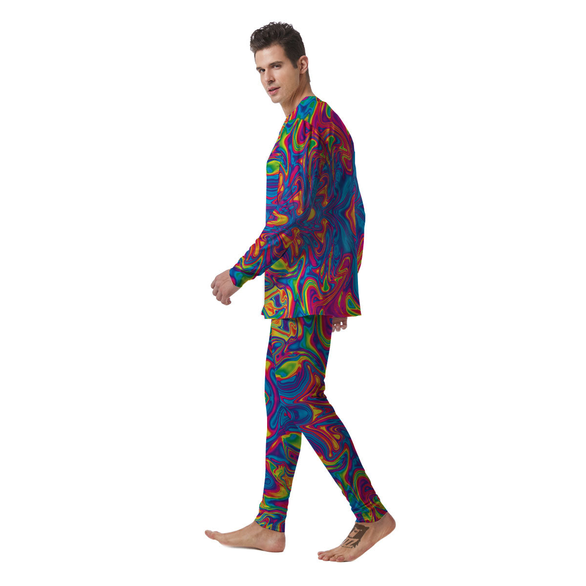 Acid Psychedelic Print Pattern Men's Pajamas-grizzshop