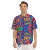 Acid Psychedelic Print Pattern Men's Short Sleeve Shirts-grizzshop