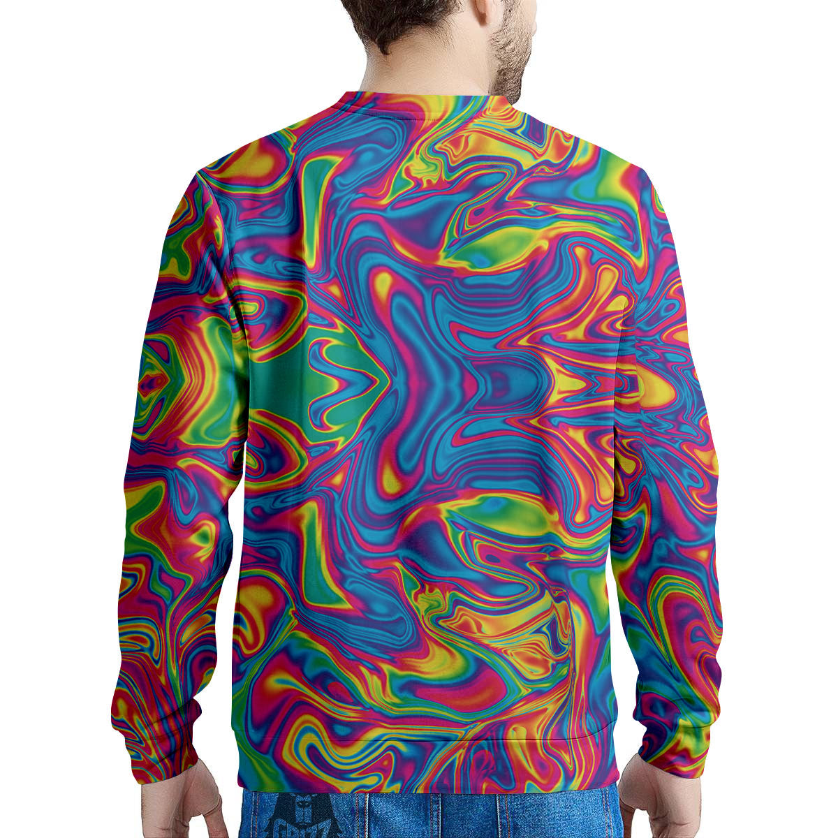 Acid Psychedelic Print Pattern Men's Sweatshirt-grizzshop