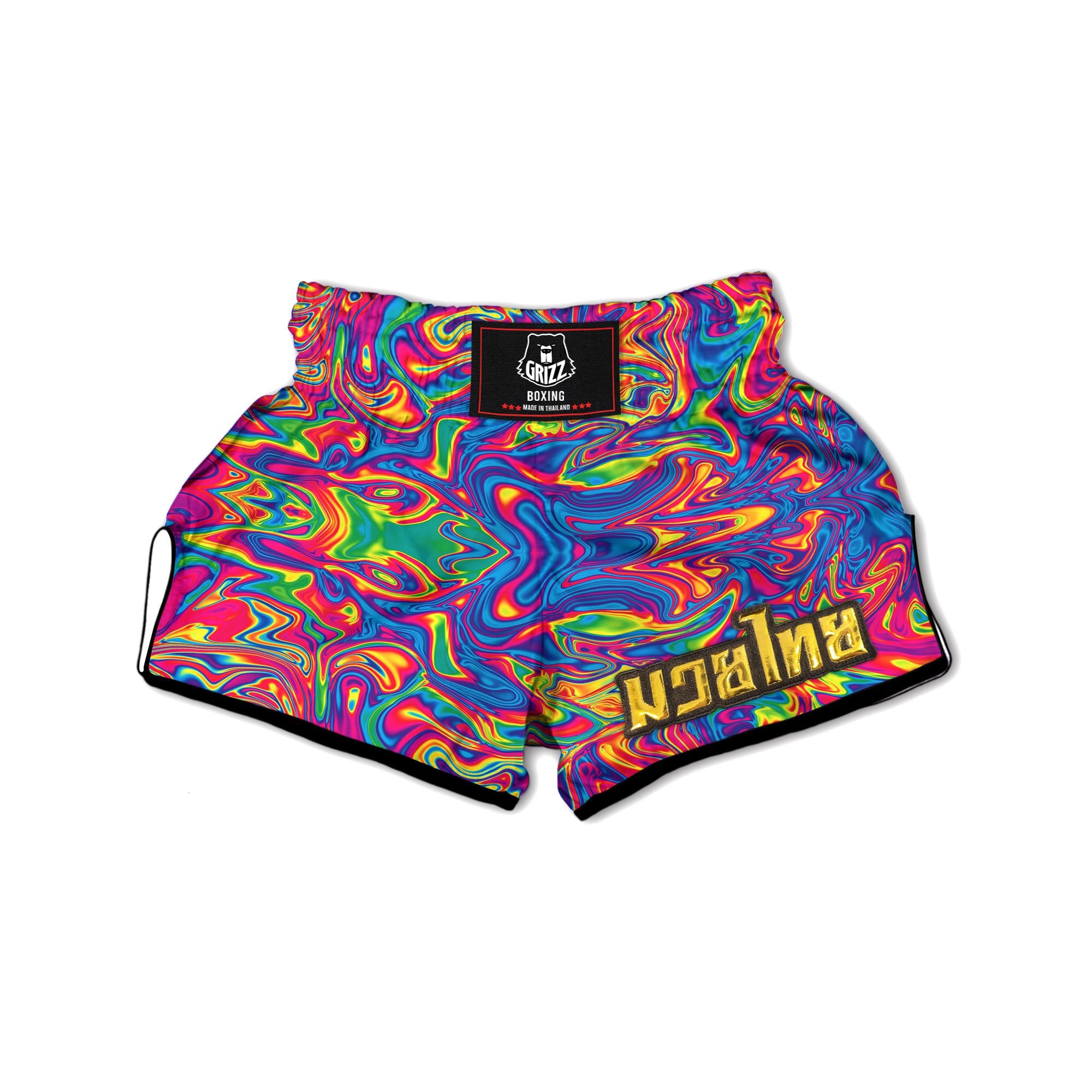 Acid Psychedelic Print Pattern Muay Thai Boxing Shorts-grizzshop