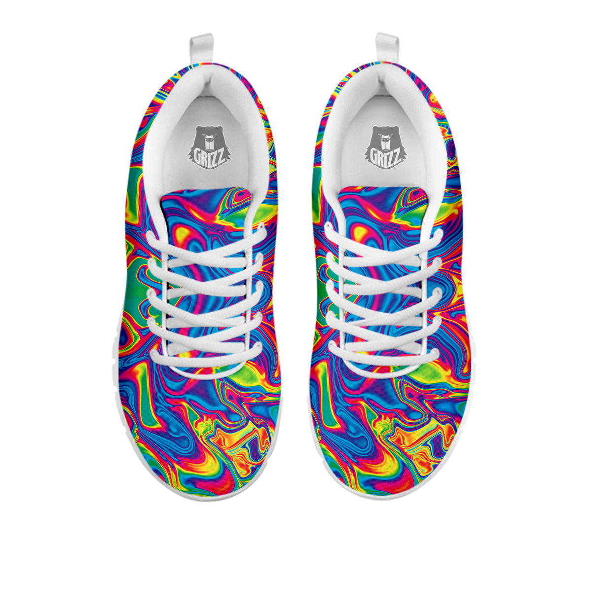 Acid Psychedelic Print Pattern White Sneaker-grizzshop