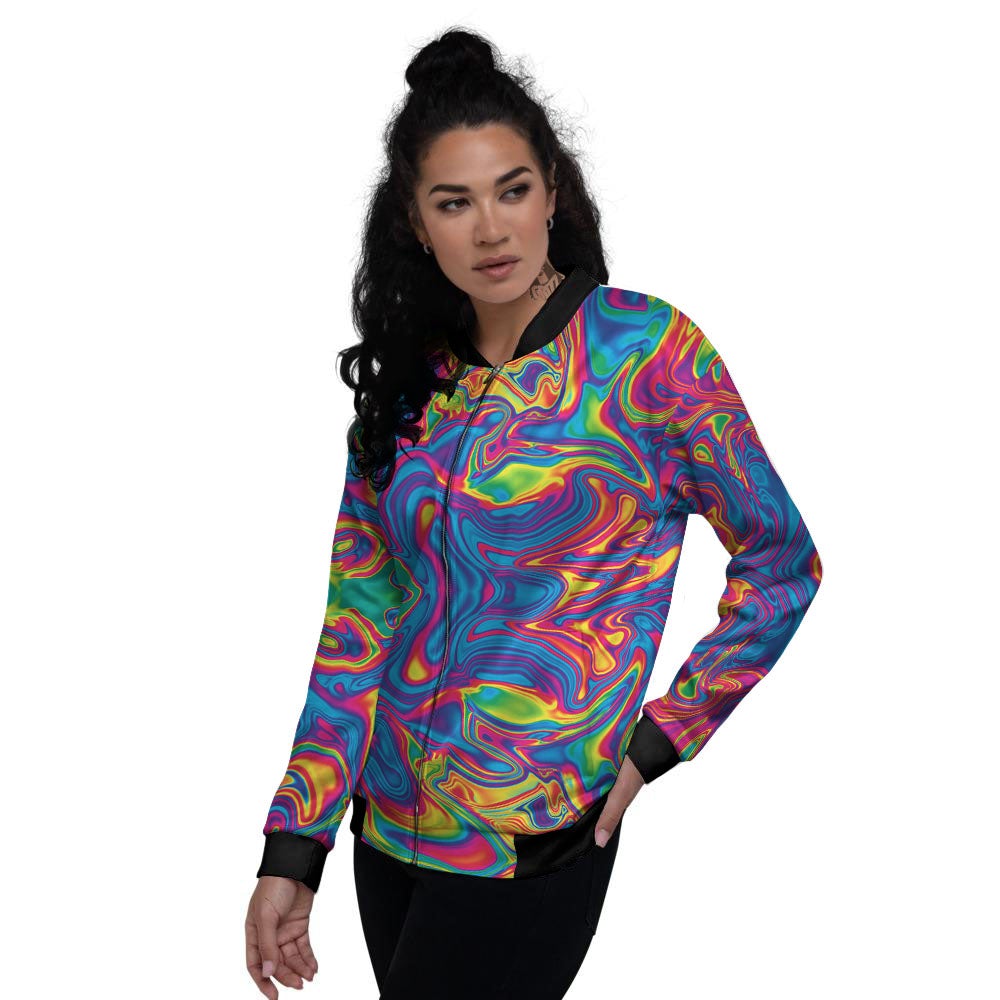 Acid Psychedelic Print Pattern Women's Bomber Jacket-grizzshop