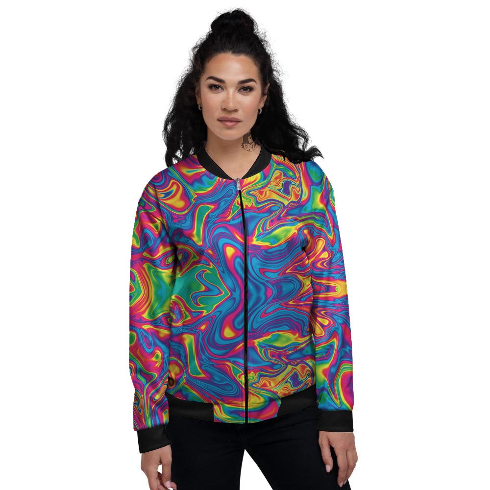 Acid Psychedelic Print Pattern Women's Bomber Jacket-grizzshop