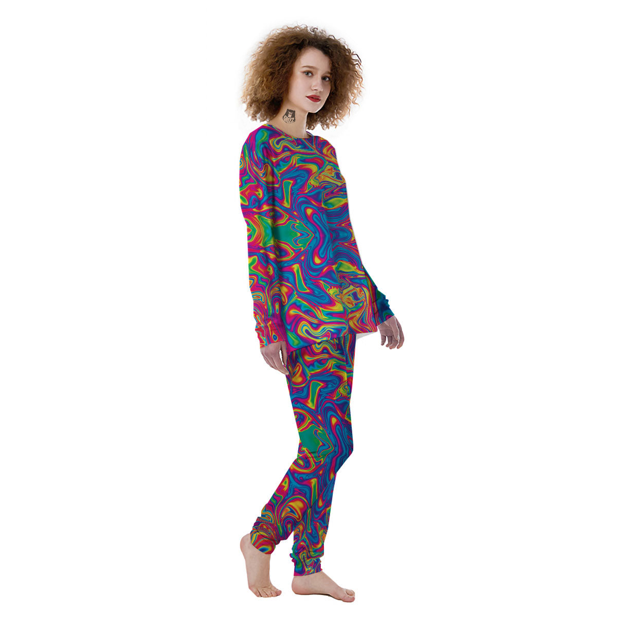 Acid Psychedelic Print Pattern Women's Pajamas-grizzshop