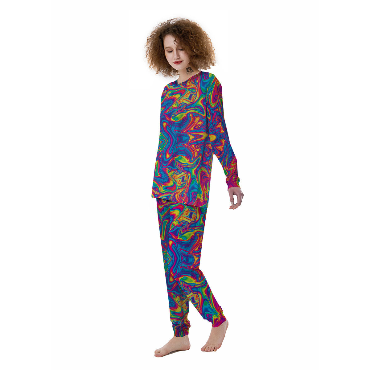 Acid Psychedelic Print Pattern Women's Pajamas-grizzshop