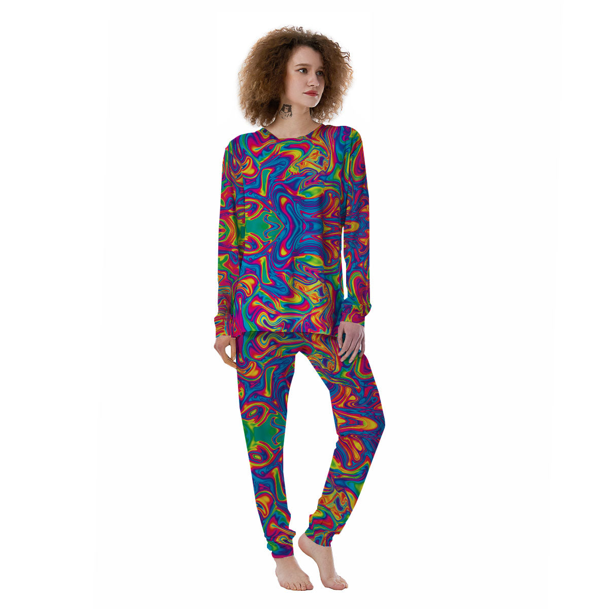 Acid Psychedelic Print Pattern Women's Pajamas-grizzshop