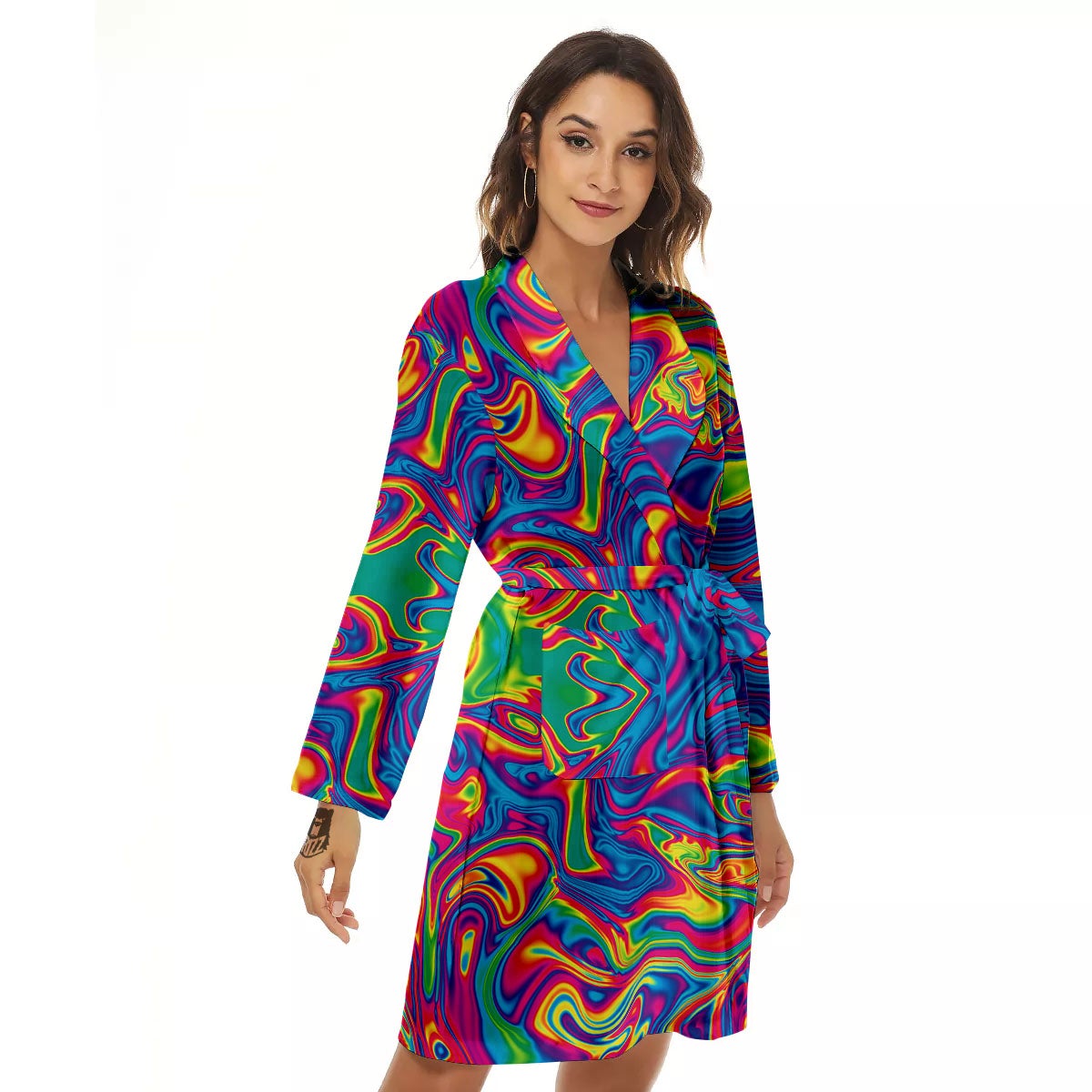 Acid Psychedelic Print Pattern Women's Robe-grizzshop