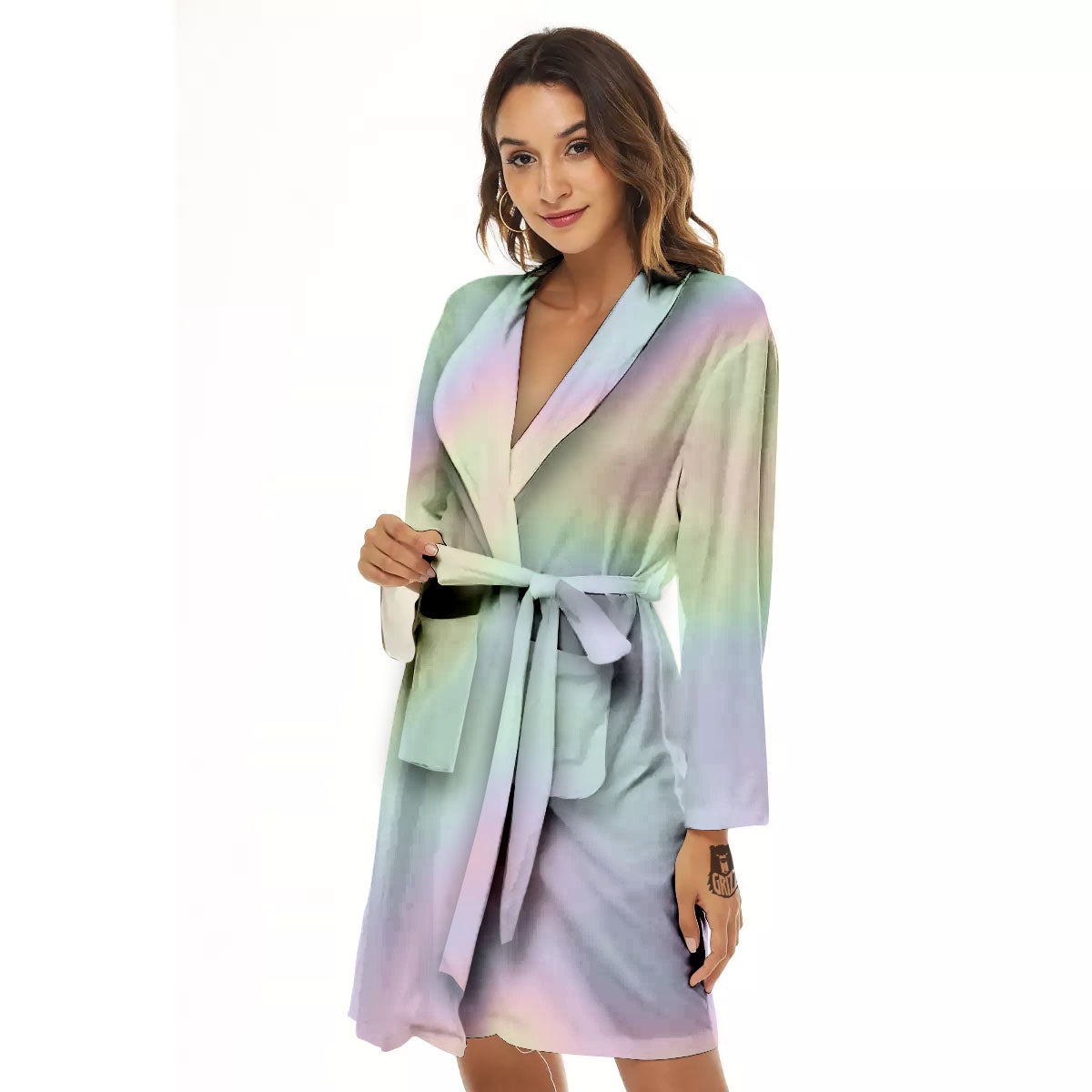 Acid Melt Pastel Print Women's Robe-grizzshop