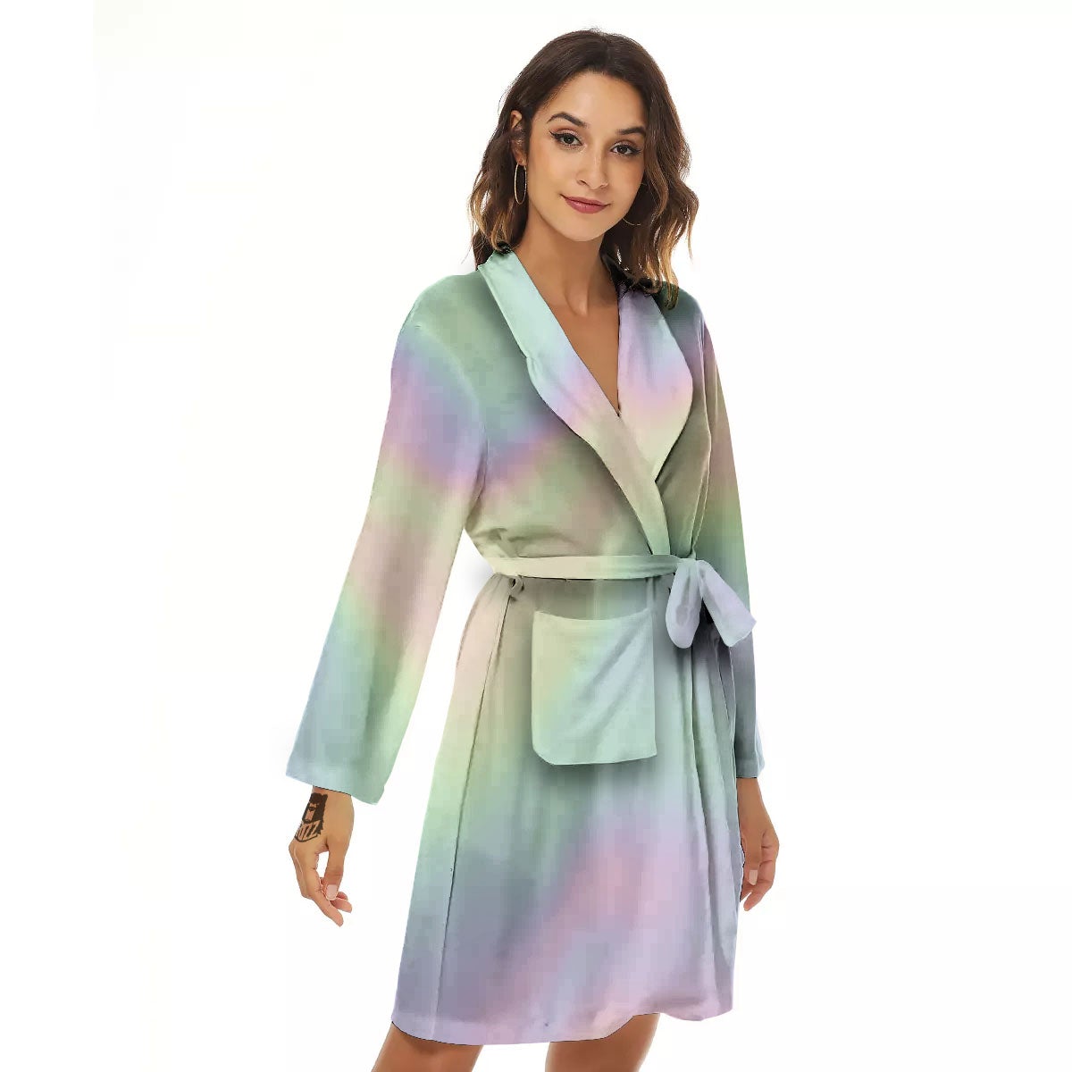 Acid Melt Pastel Print Women's Robe-grizzshop