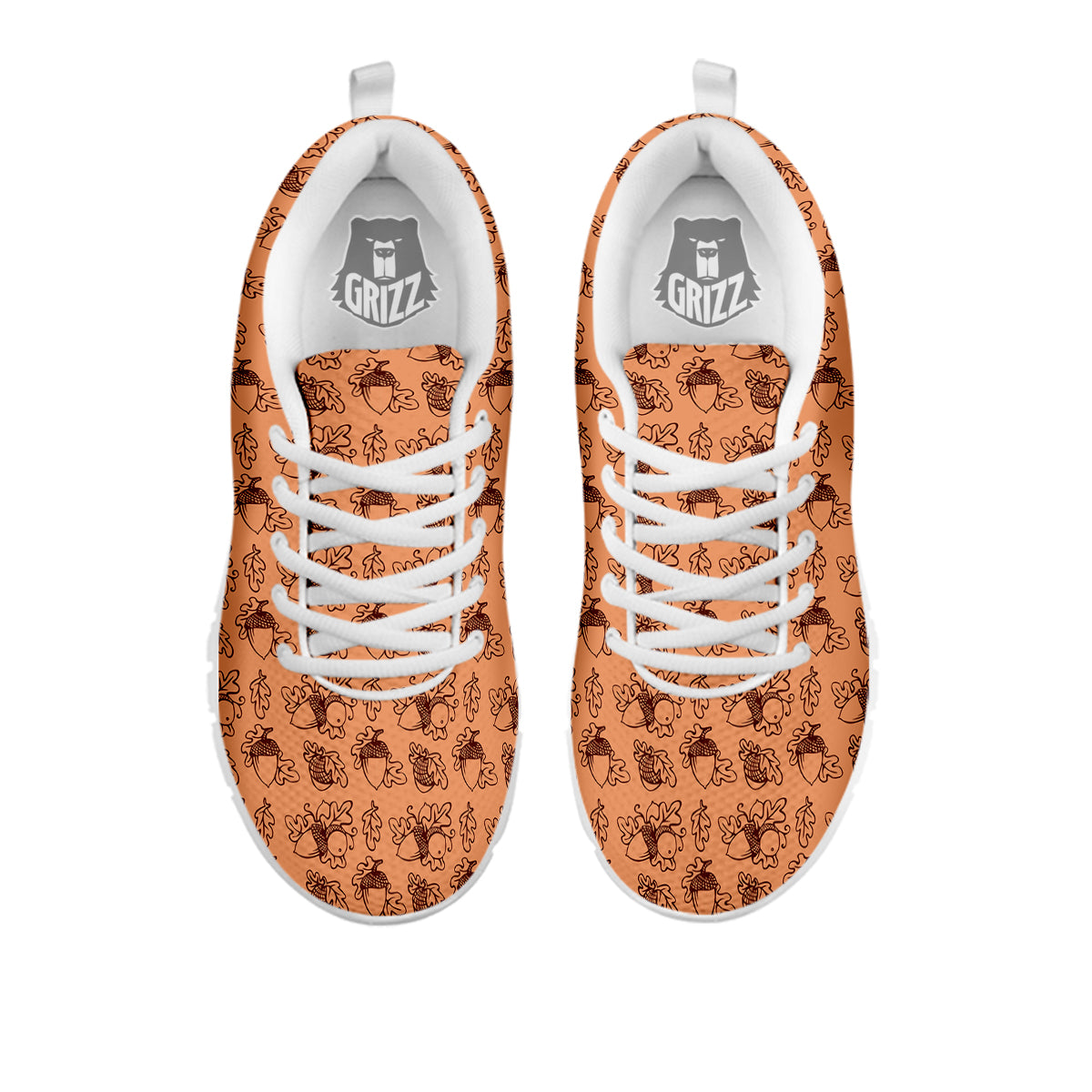 Acorn Drawing Print Pattern White Sneaker-grizzshop