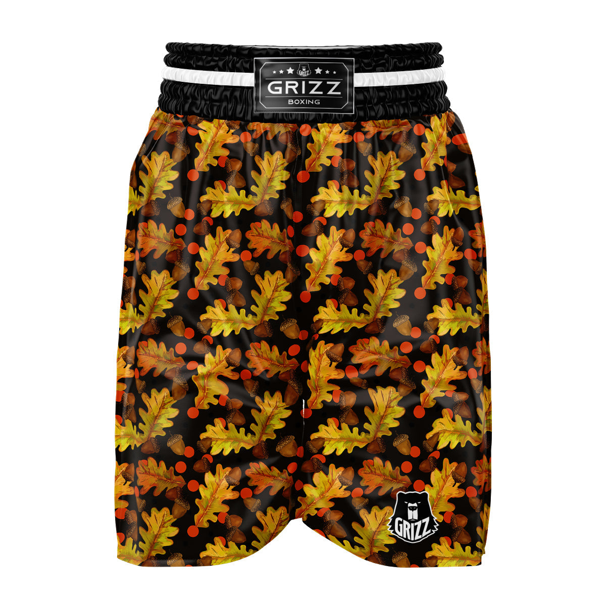 Acorn Leaf Print Pattern Boxing Shorts-grizzshop