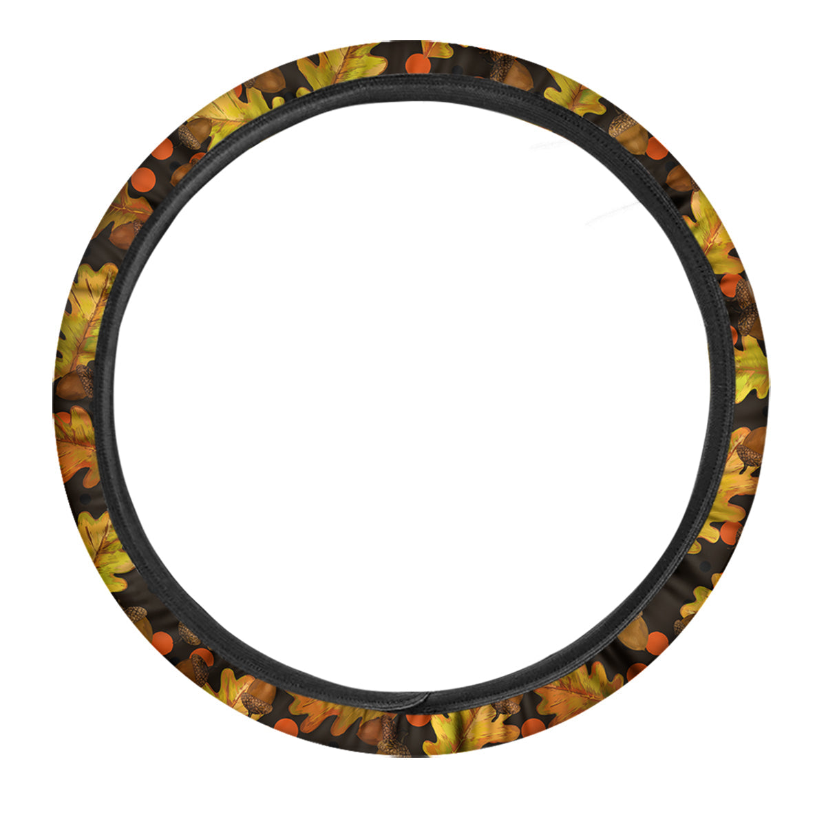 Acorn Leaf Print Pattern Car Steering Wheel Cover-grizzshop