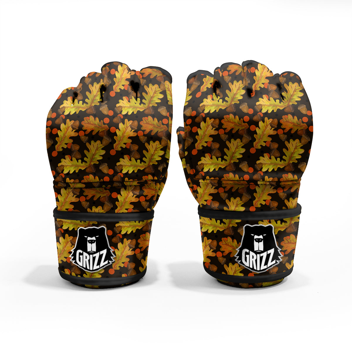 Acorn Leaf Print Pattern MMA Gloves-grizzshop