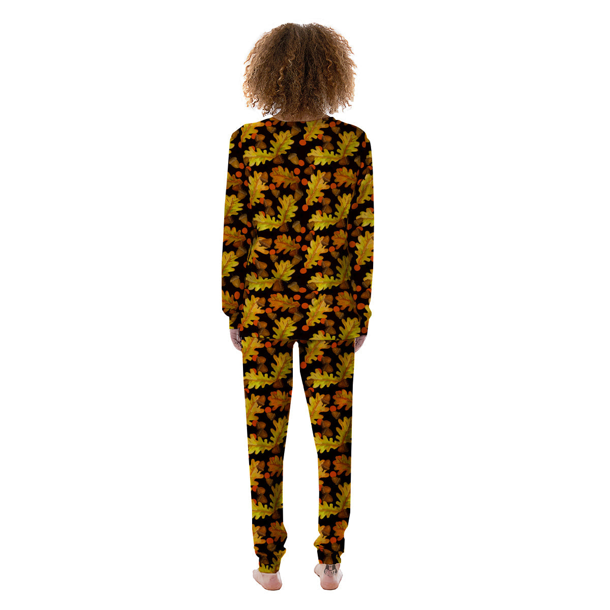 Acorn Leaf Print Pattern Women's Pajamas-grizzshop