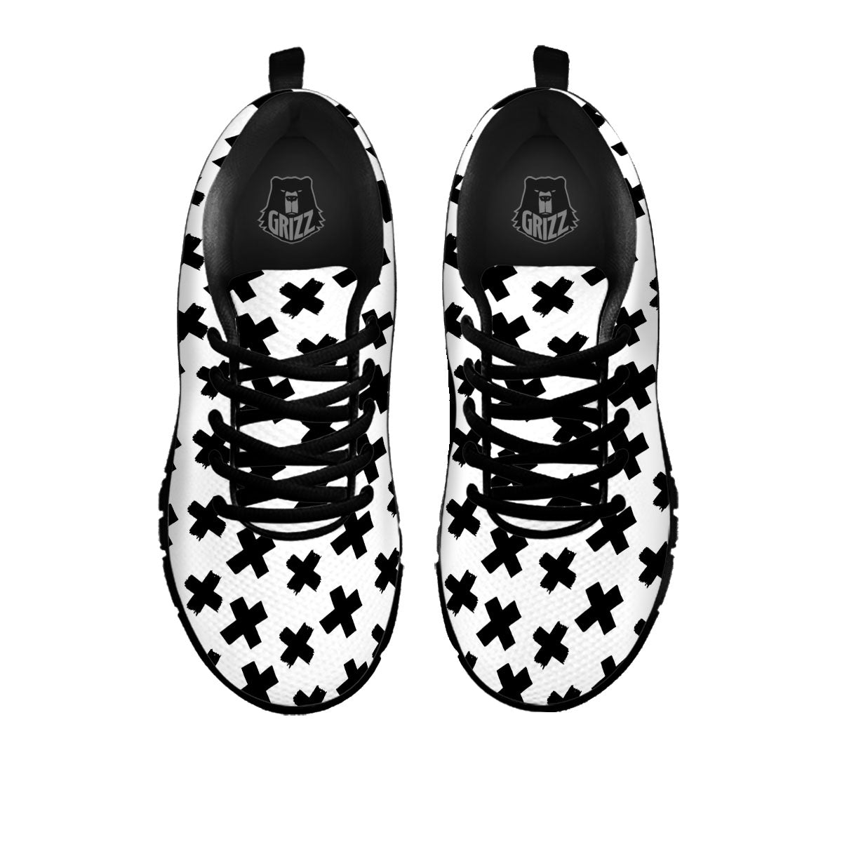 Add Sign Symbol Print Pattern Black Sneaker-grizzshop