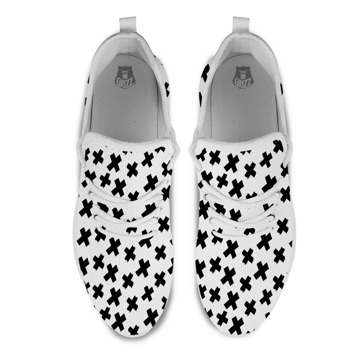 Add Sign Symbol Print Pattern White Athletic Shoes-grizzshop