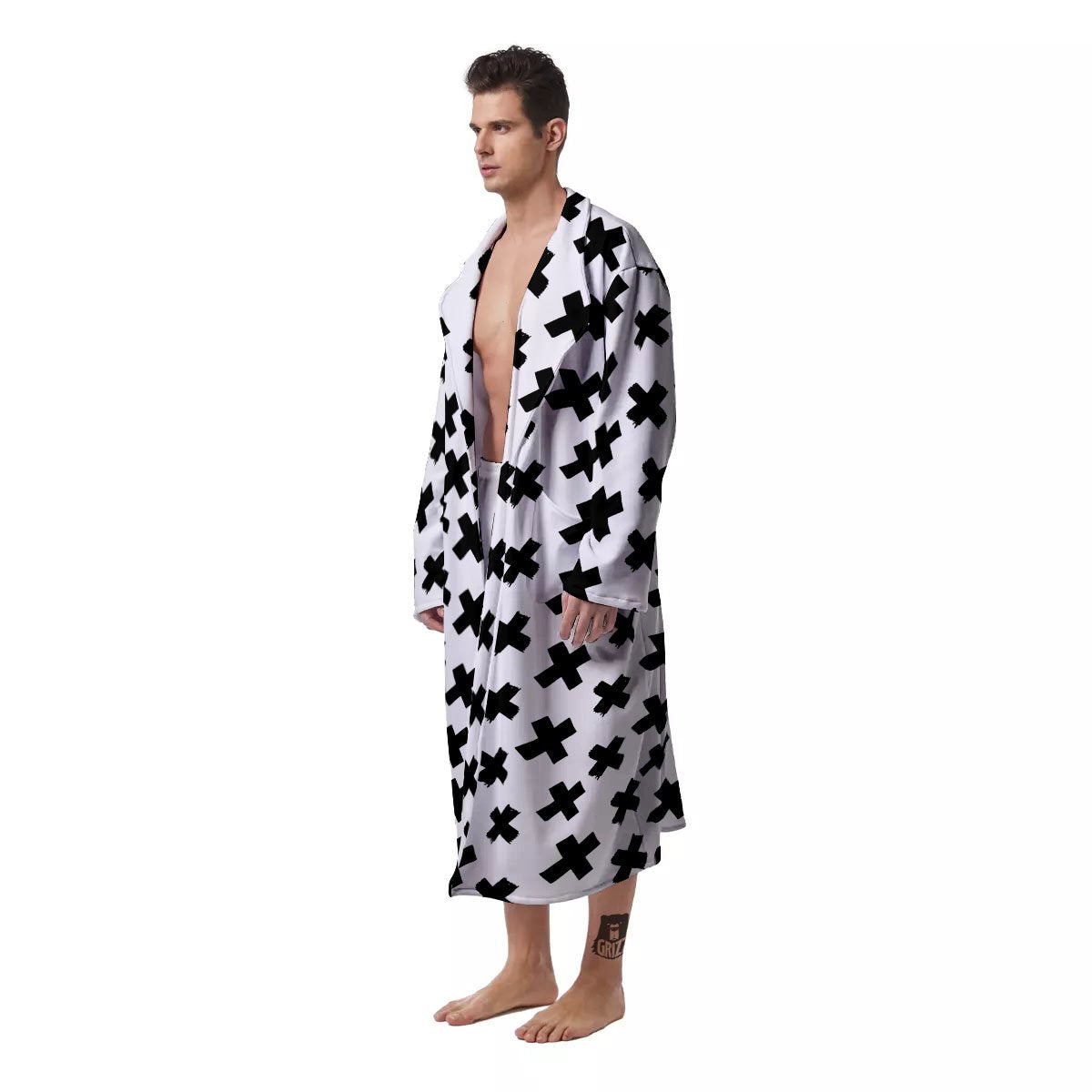 Add Sign Symbol Print Pattern Men's Robe-grizzshop