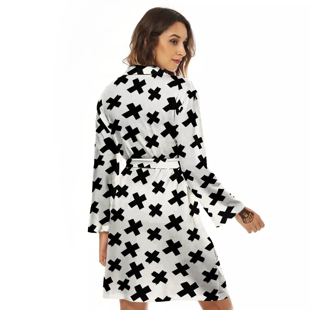 Add Sign Symbol Print Pattern Women's Robe-grizzshop
