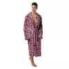 Adinkra African Tribe Red Symbols Men's Robe-grizzshop