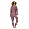 Adinkra African Tribe Red Symbols Women's Pajamas-grizzshop