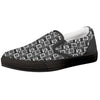 Adinkra Symbols Grey African Print Black Slip On Shoes-grizzshop