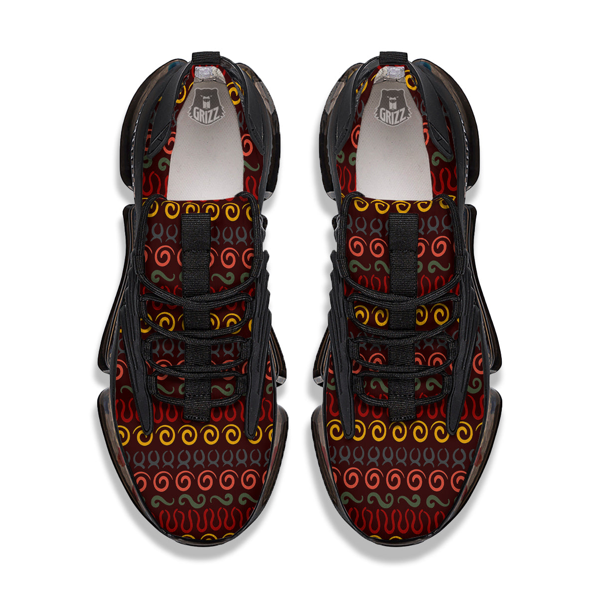 Adinkra Symbols West Print Pattern Black Gym Shoes-grizzshop