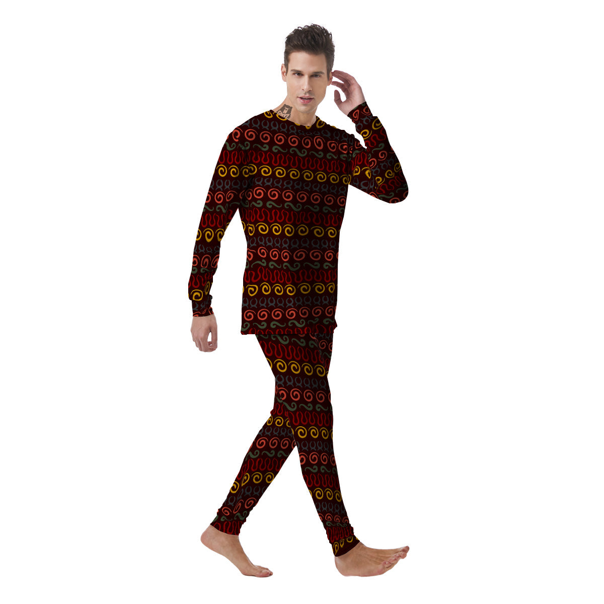 Adinkra Symbols West Print Pattern Men's Pajamas-grizzshop