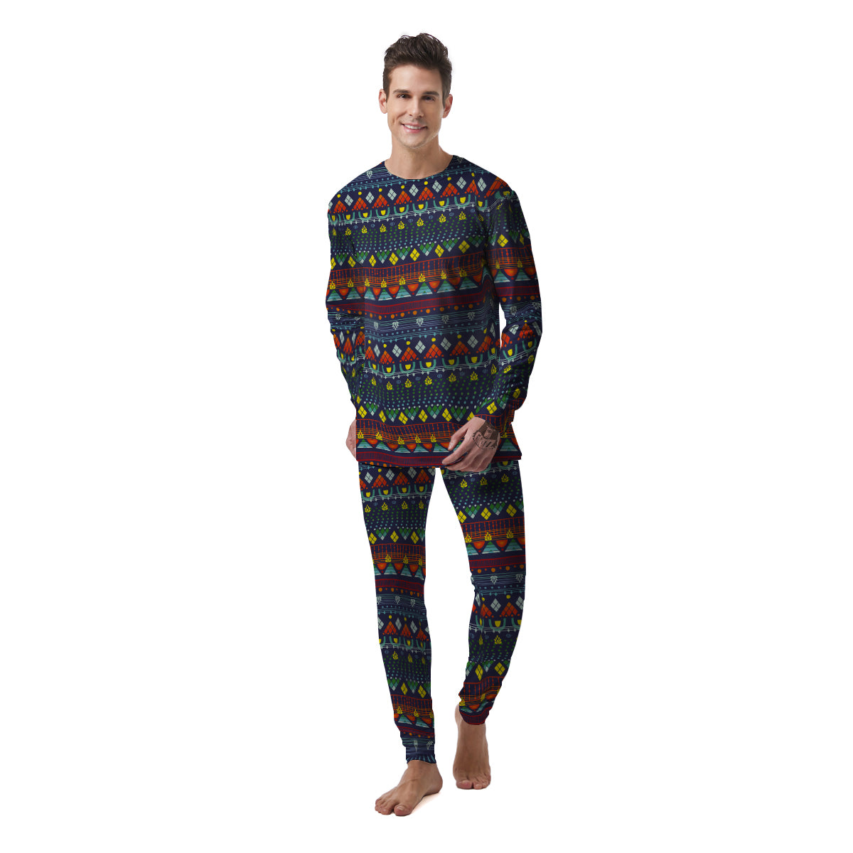 Adinkra Tribe African West Symbols Men's Pajamas-grizzshop