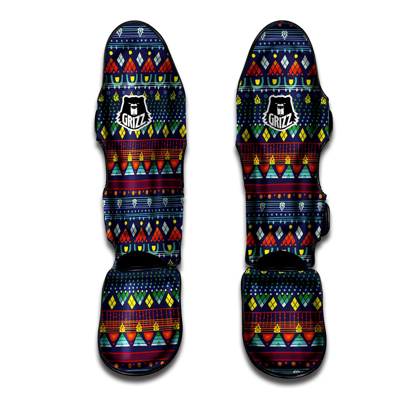 Adinkra Tribe African West Symbols Muay Thai Shin Guards-grizzshop