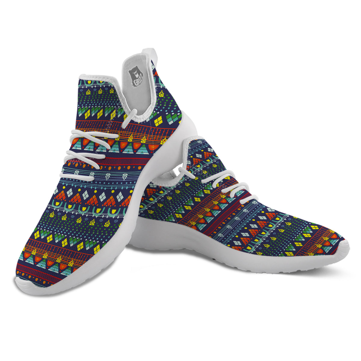 Adinkra Tribe African West Symbols White Athletic Shoes-grizzshop