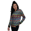 Adinkra Tribe African West Symbols Women's Bomber Jacket-grizzshop