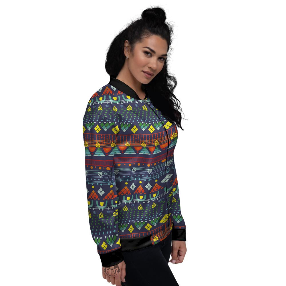 Adinkra Tribe African West Symbols Women's Bomber Jacket-grizzshop